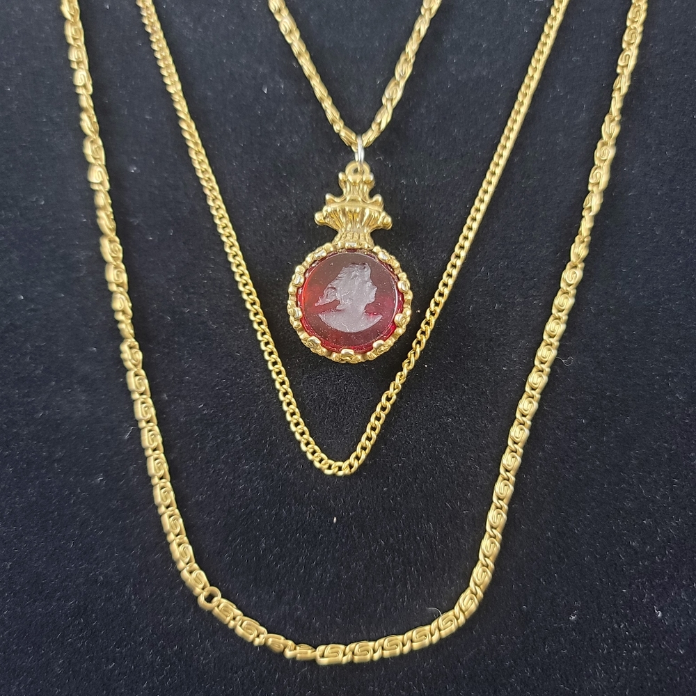 Rare Vintage Goldette NY triple strand ame…